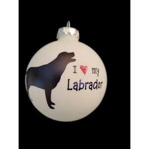Vintage Bronner's "I Love My Labrador" Hungary Glass Christmas Ornament 3" IOB